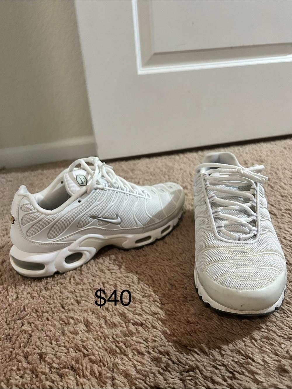 Nike White Men’s Mesh & Synthetic Running Sneakers
